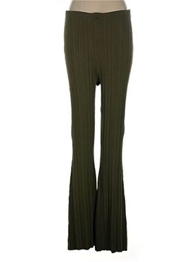 H&M Olive Ribbed Flared Knit Pants